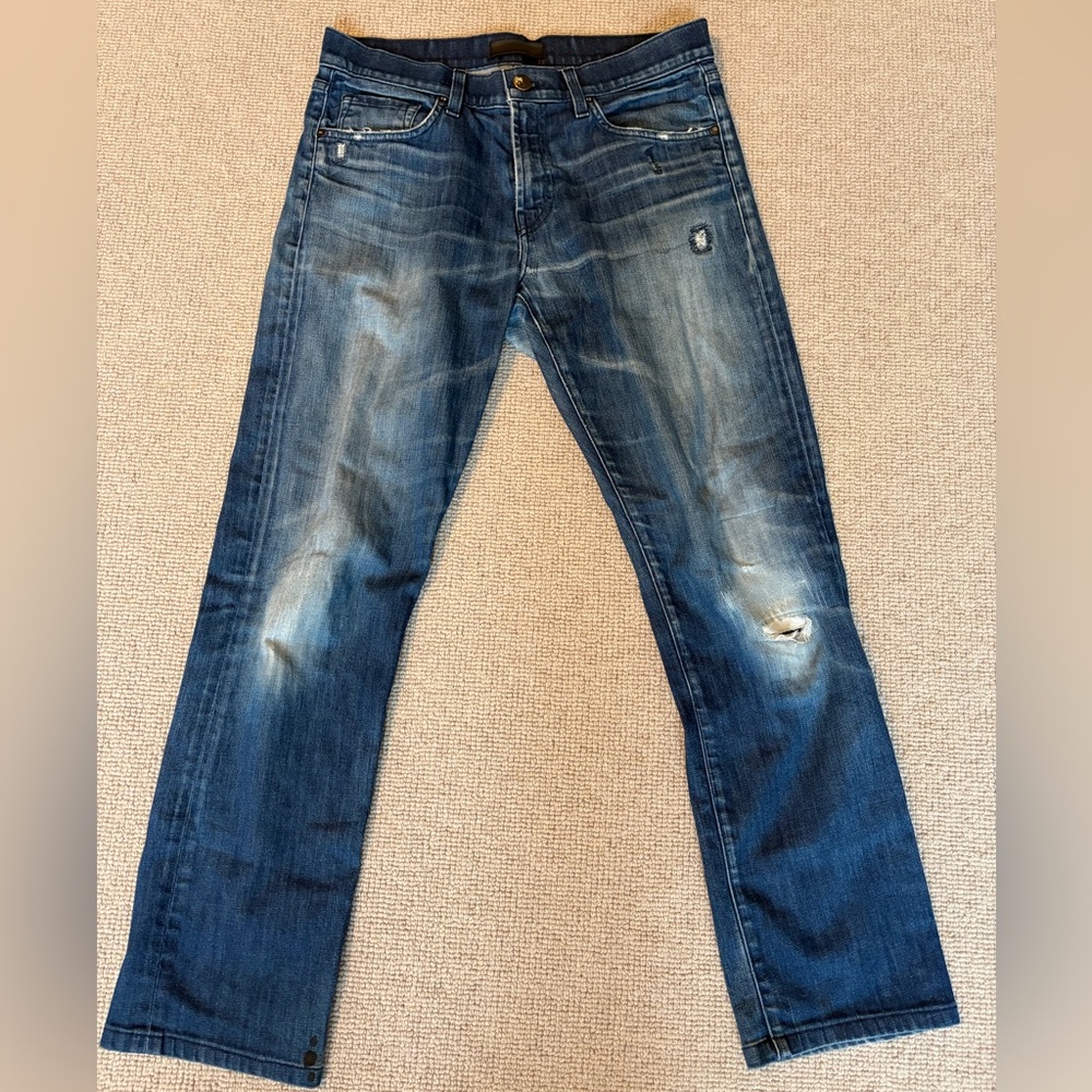 J Brand Men's Distressed Blue Straight Jeans (32x30)